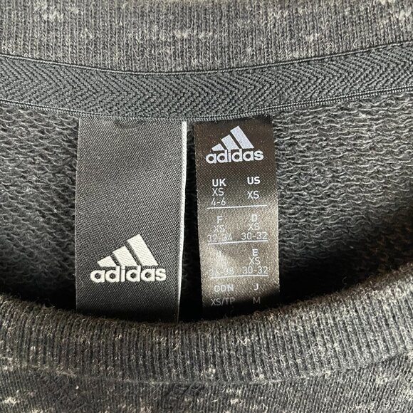 ADIDAS Heathered Black Cropped Sweatshirt - Size XS - Picture 5 of 7